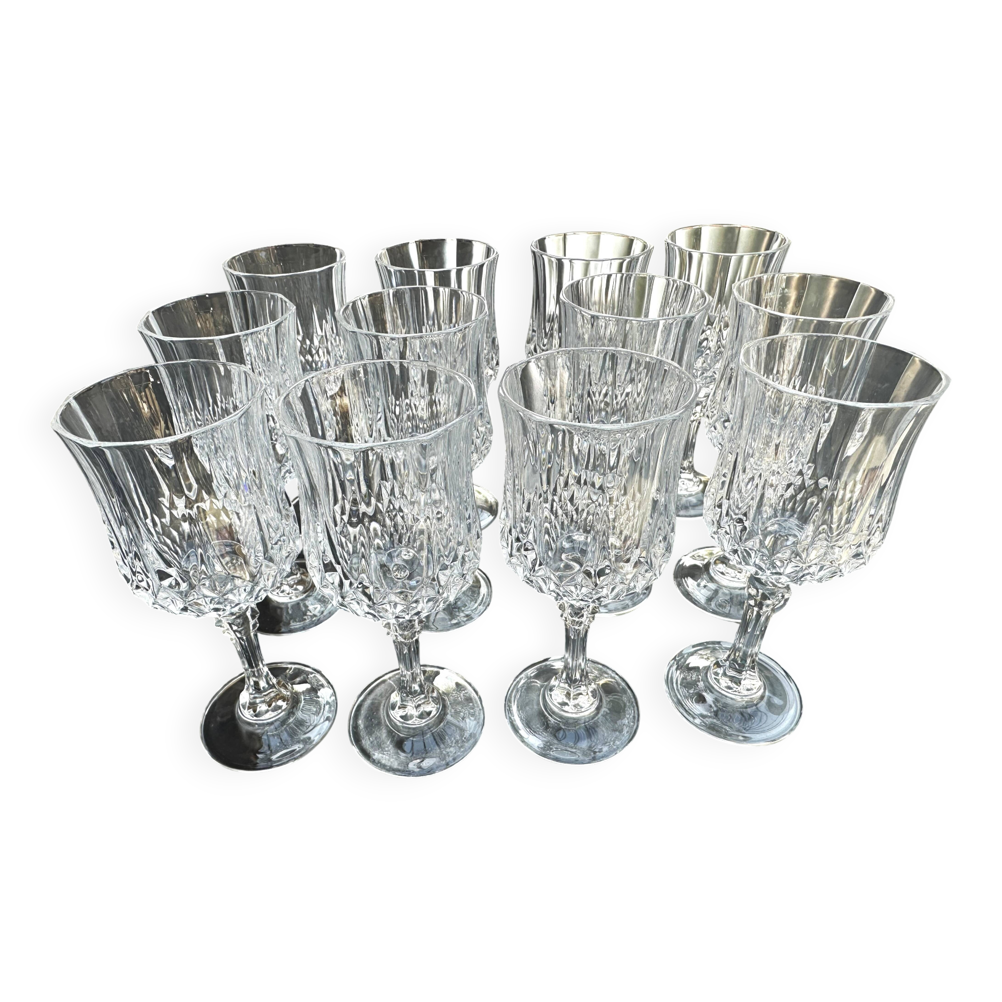 12 wine glasses 15 cm Cristal d'Arques model Lonchamp Vintage