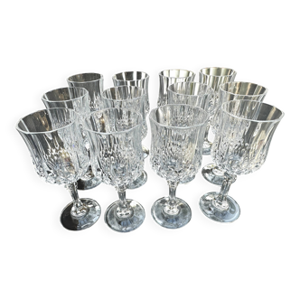 12 wine glasses 15 cm Cristal d'Arques model Lonchamp Vintage