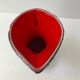Vase spaghetti forme libre en céramique rouge et noir, Vallauris années 50