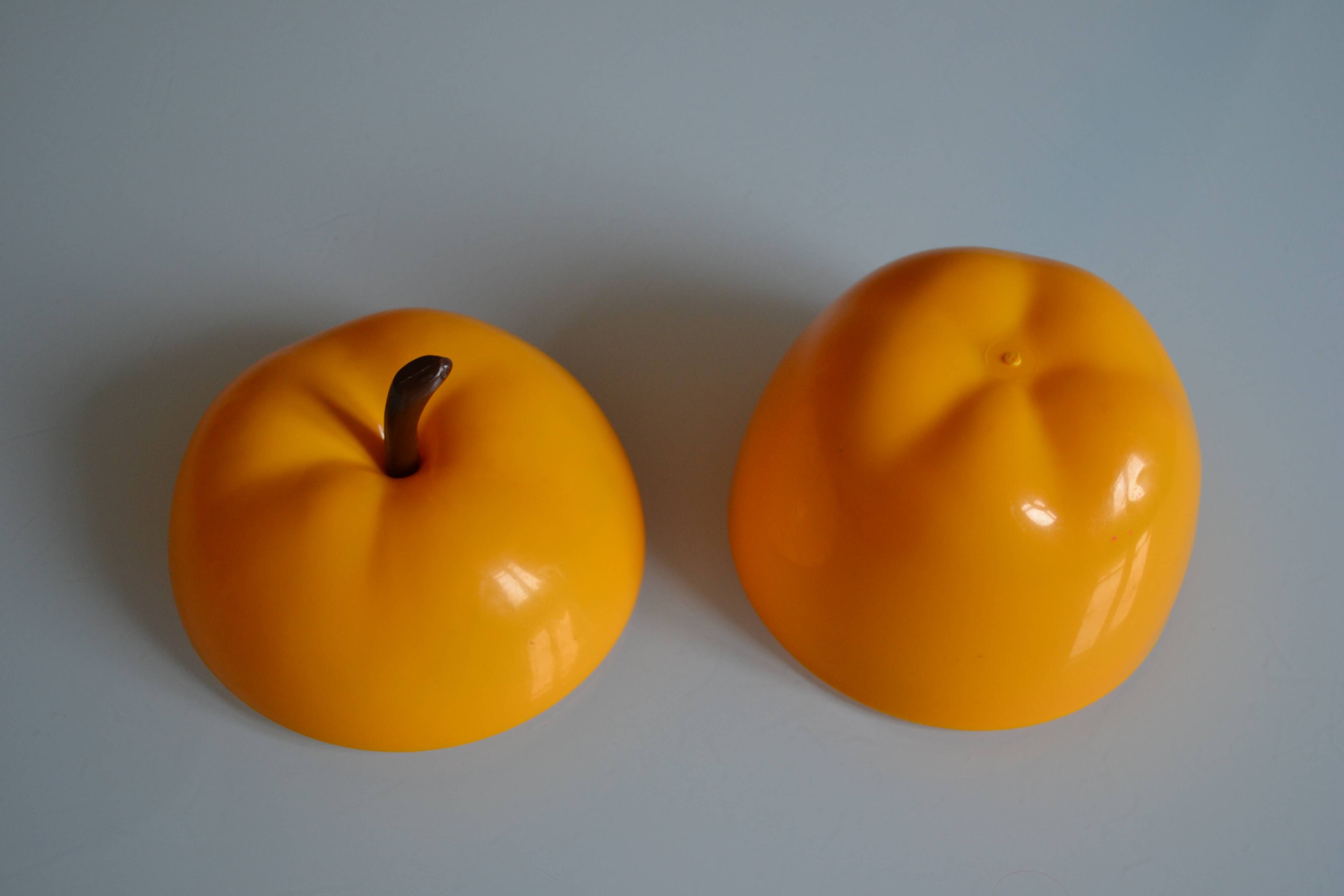 Vintage 70's yellow apple ice bucket or ice cubes