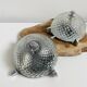 Pair of chrome-plated glass sconces