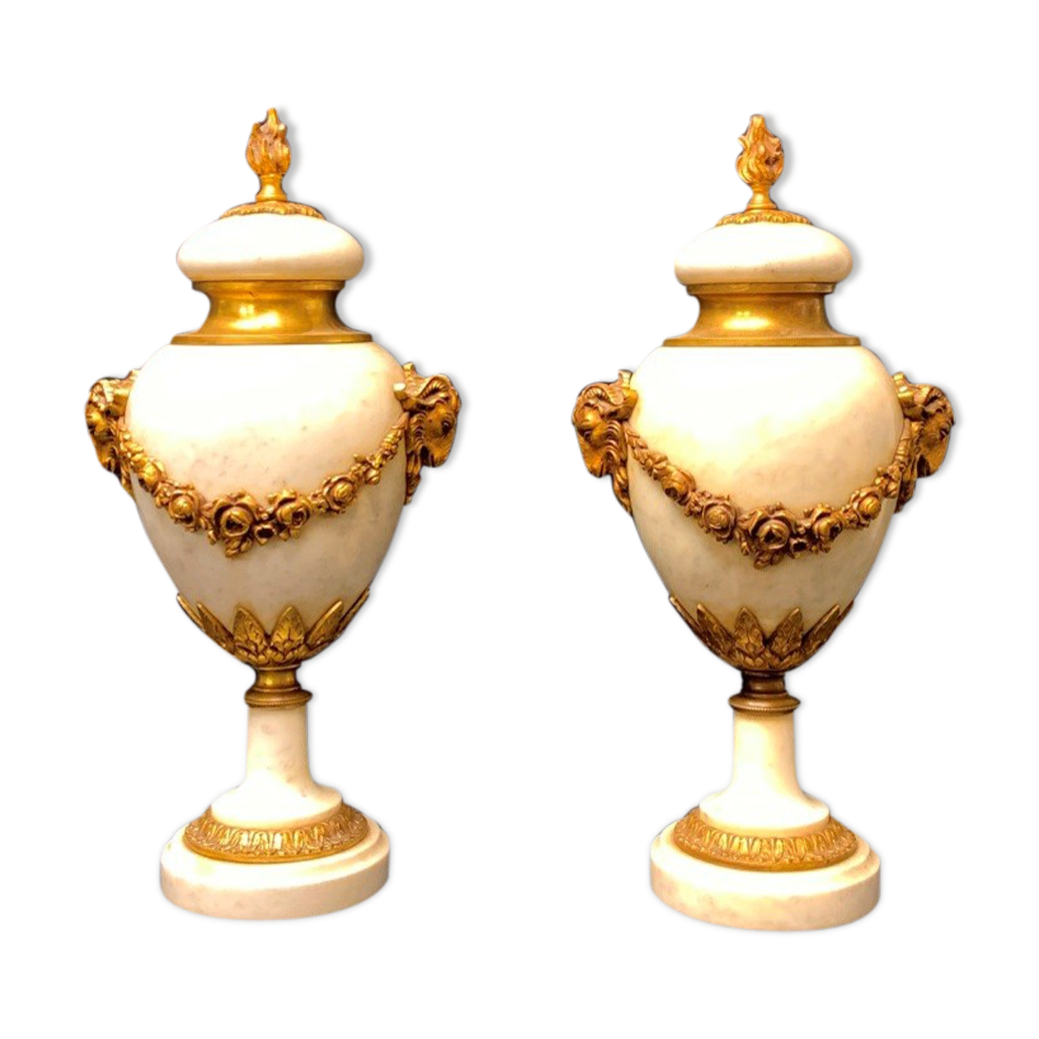 Pair of marble vases