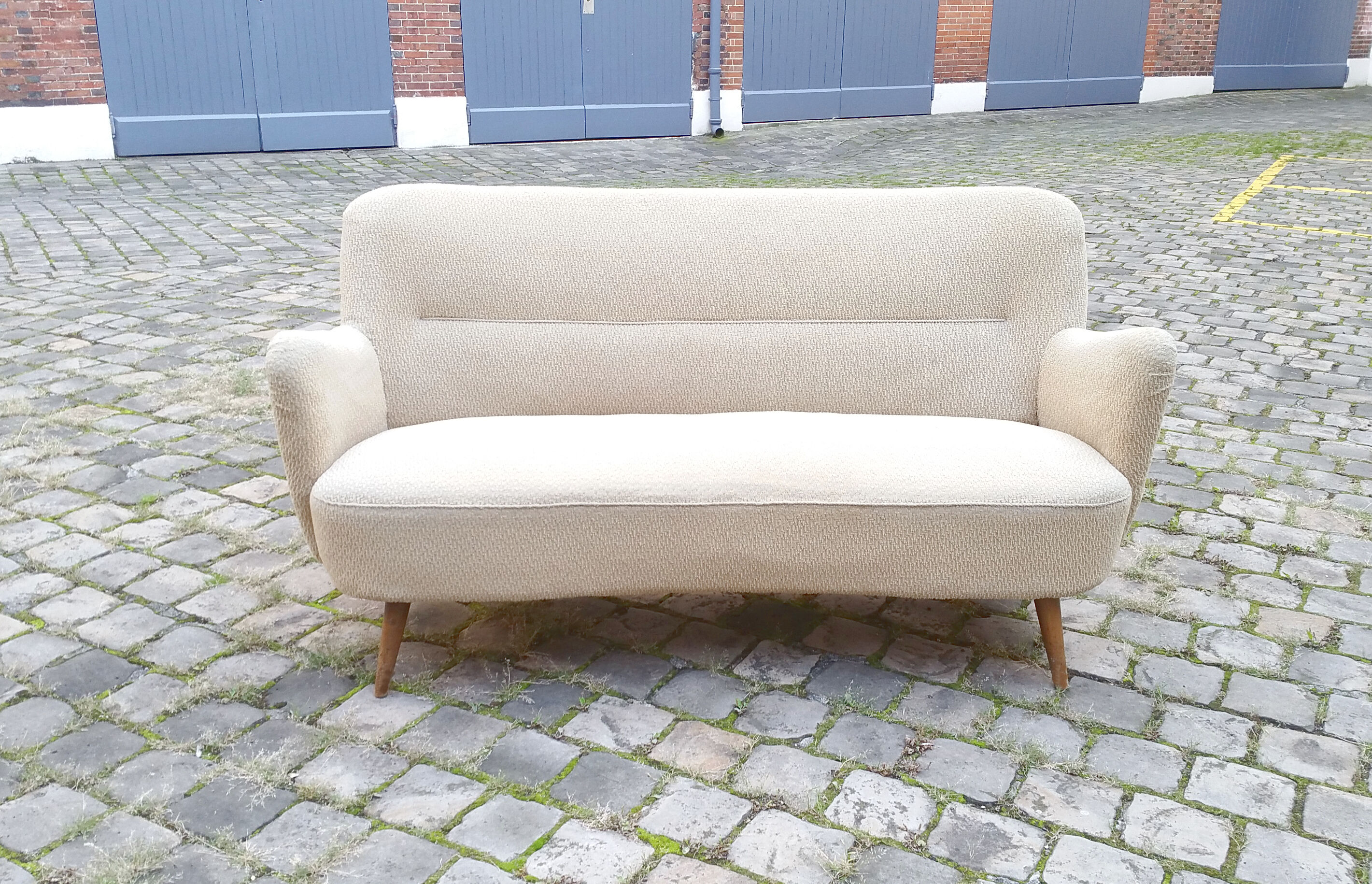 Couch sofa club 3 places organic 50 60 vintage years