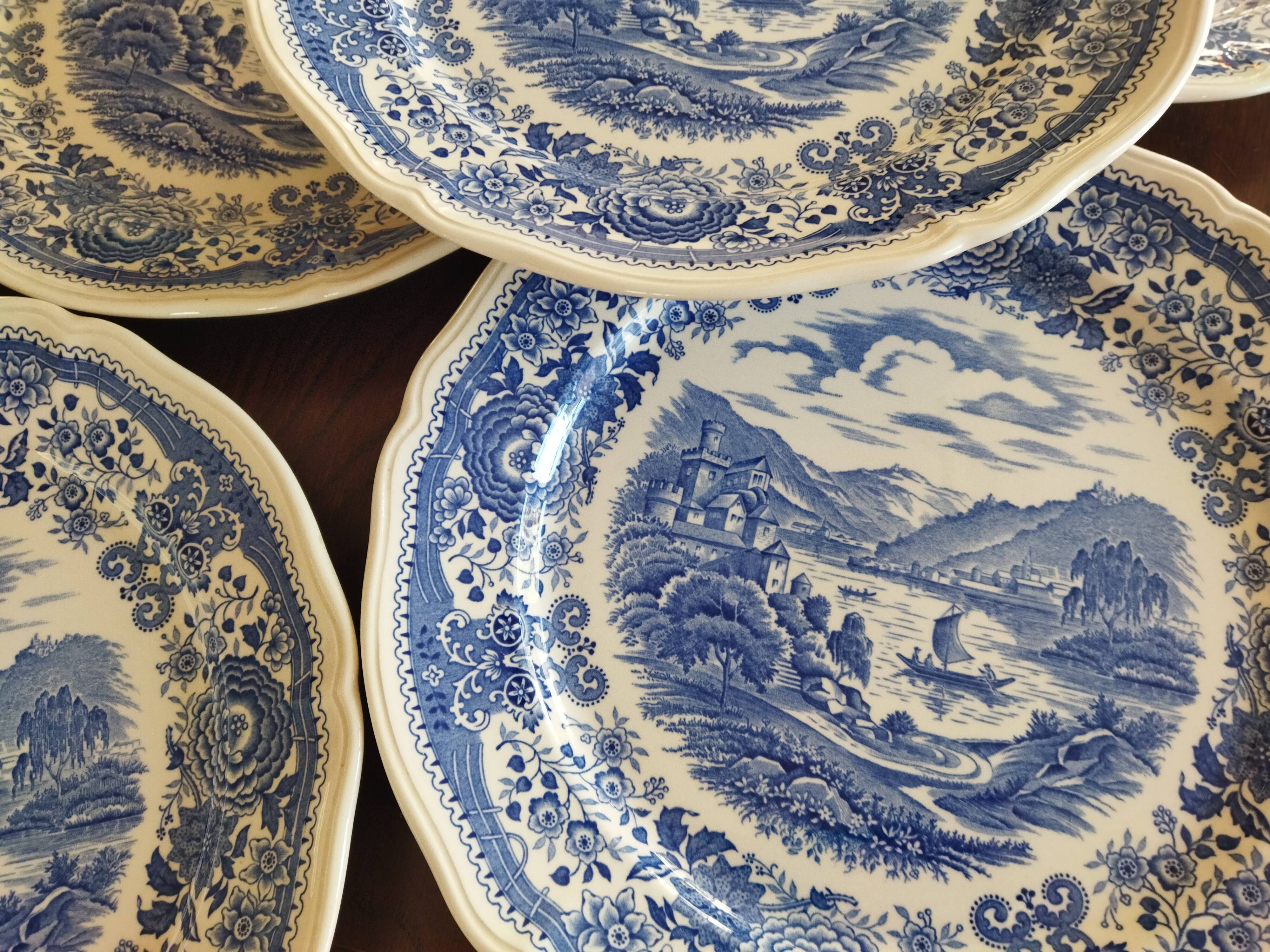 6 flat plates Burgenland blue Villeroy & Boch