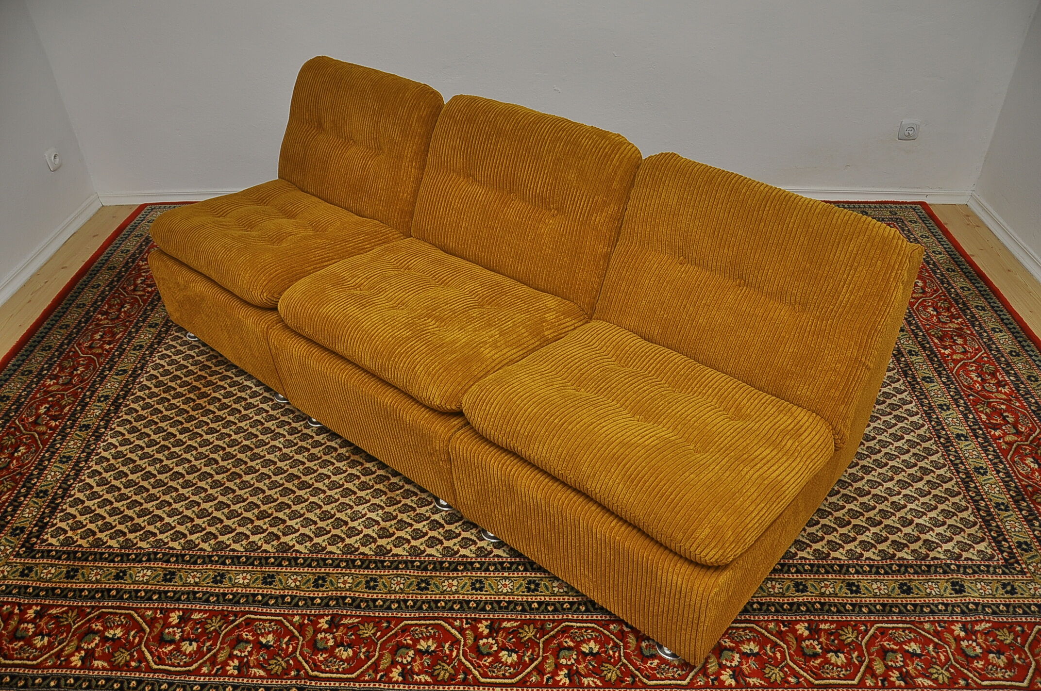 Canapé modulable en velours côtelé, années 1970, set de 6