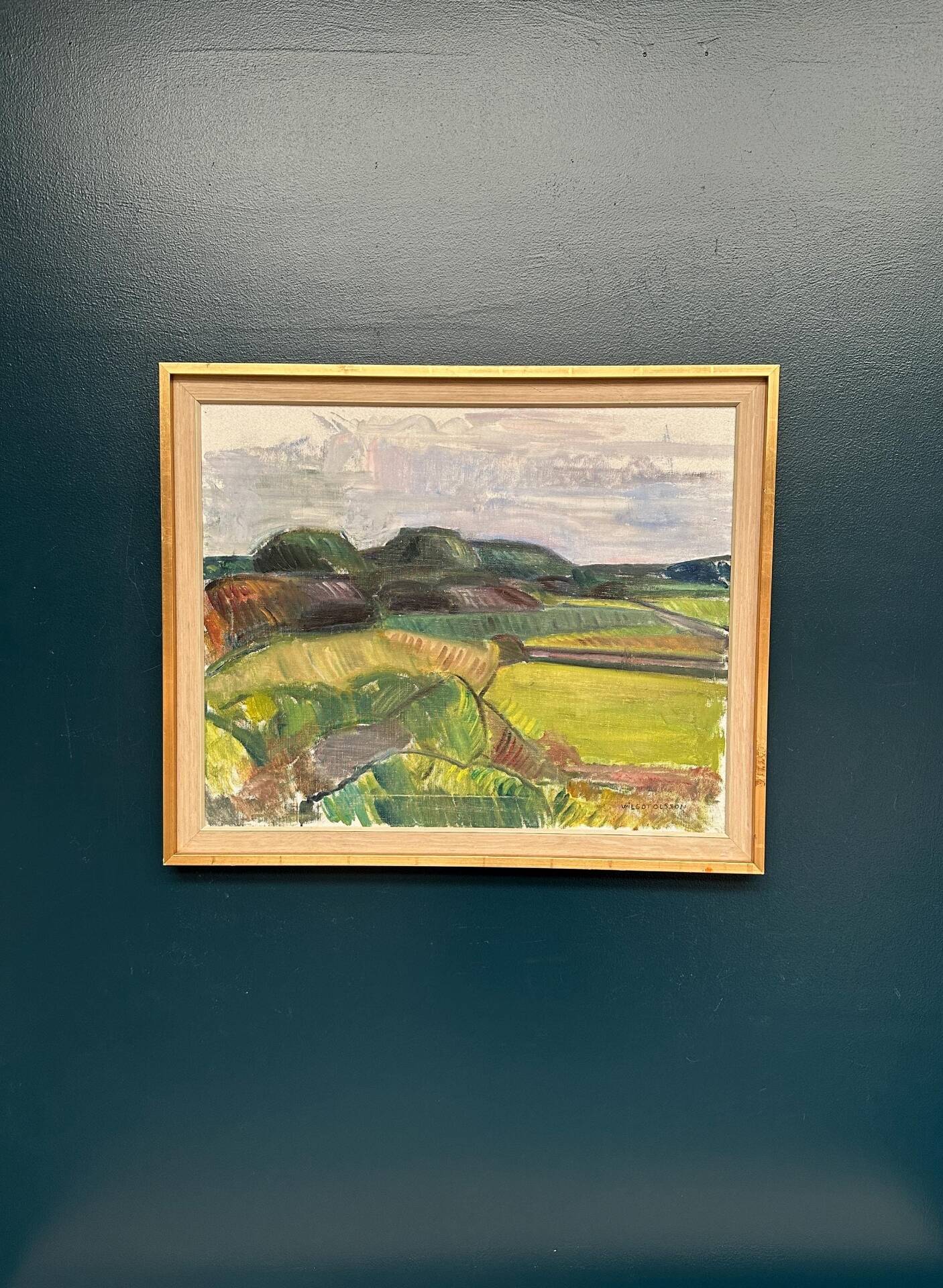 Swedish Oil on Canvas – “Orust” by Wilgot Olsson – Signed – Vintage