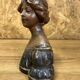 old plaster bust, young art deco woman, patina, signed Gustave Van Vaerenbergh
