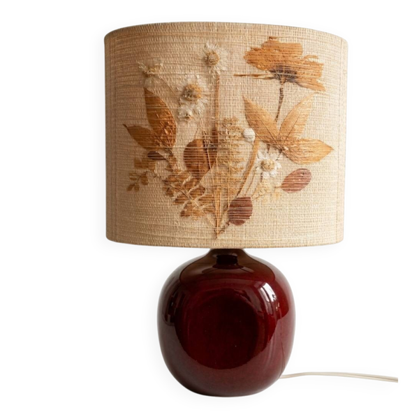 Lampe à poser Vallauris Céramique Rouge & Abat-jour aux F