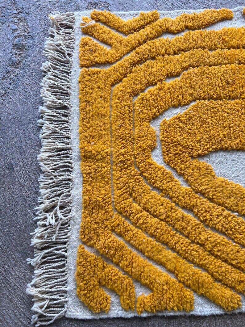 Handmade living room rug, 150 x 250 cm, orange