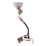 Rabbit Tanaka Gooseneck desk lamp, black and white by Kyoji Tanaka 1985, Hong Kong