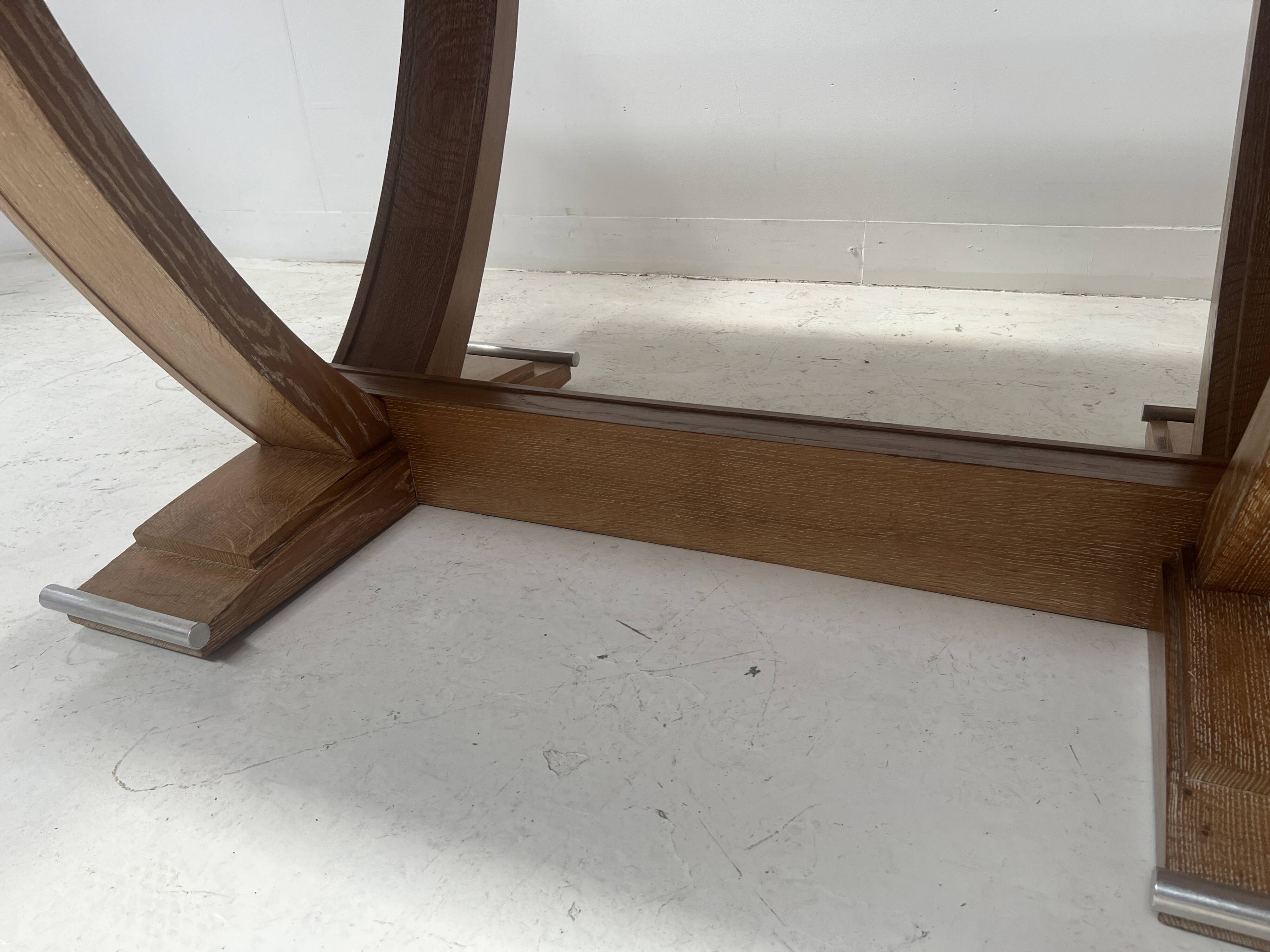 Table bureau Art Déco en chêne cérusé du XX siècle