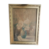 Watercolor still life bouquet of flowers