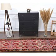 1970s Vintage Turkish Hand-Knotted Wool Cotton Red Runner Rug 94x347