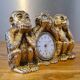 Clock / alarm clock vintage lancel model "the three monkeys of wisdom" very rare!