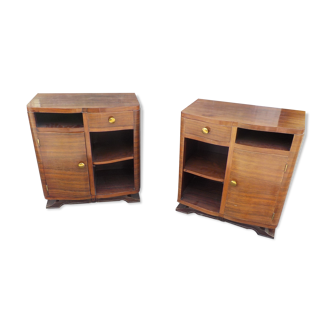 Pair bedside table art deco school of nancy