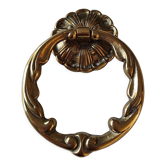Antique door knocker/hammer of floral shape with large ring decorated with scrolls of acanthus
