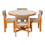 Table ronde bois et ses 4 chaises Self, table à manger, meuble de salon