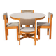 Table ronde bois et ses 4 chaises Self, table à manger, meuble de salon