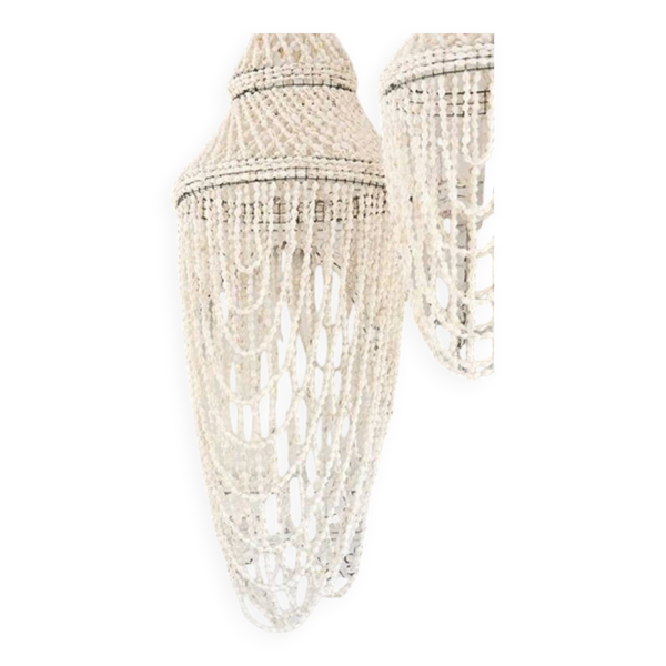 Lustre suspension coquillages chandelier bohème vintage