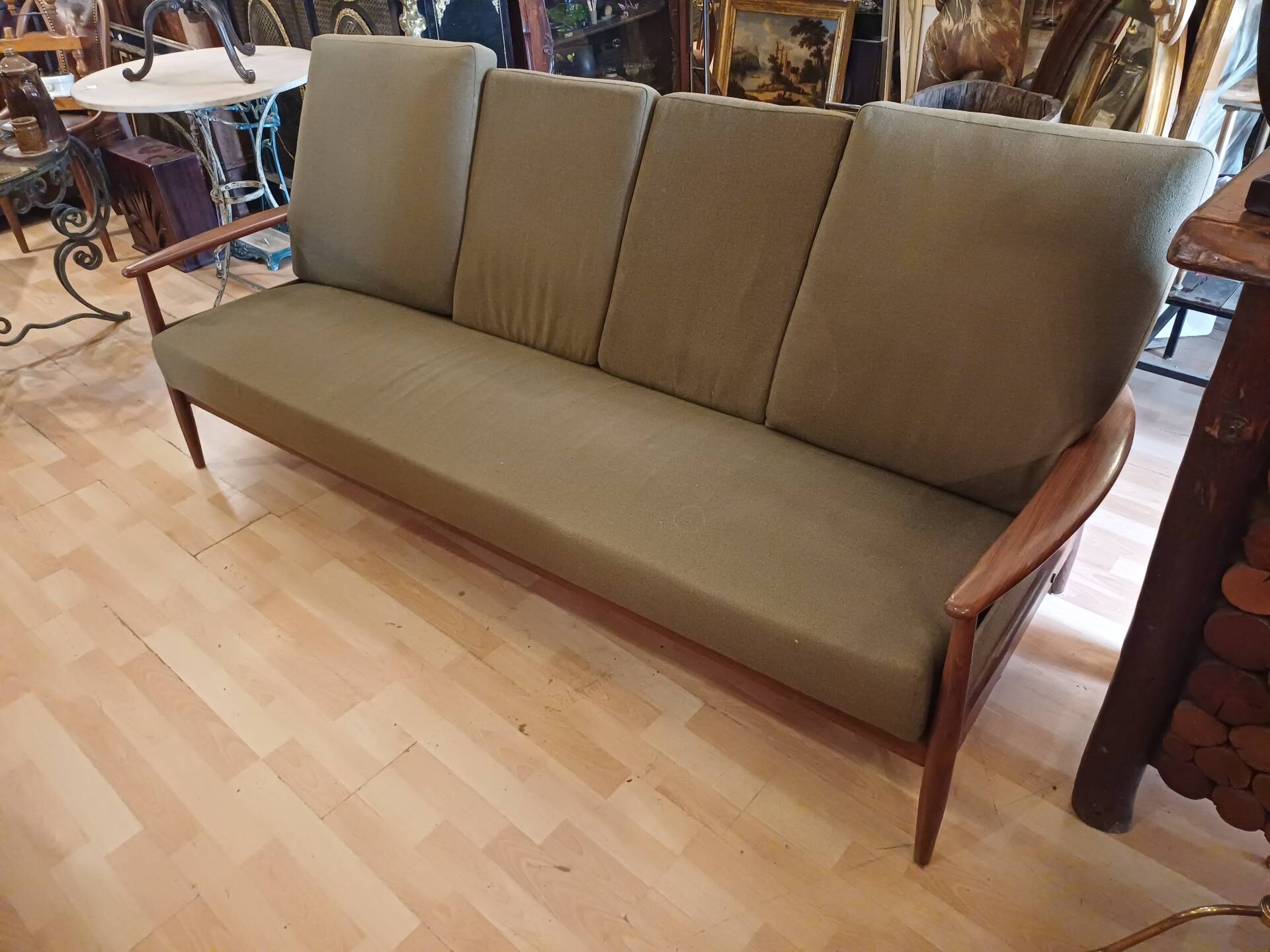 1960 Scandinavian convertible bench, in its original condition.