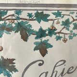 Watercolor decorated with leaves made by Renée Billette in 1912