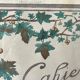 Watercolor decorated with leaves made by Renée Billette in 1912