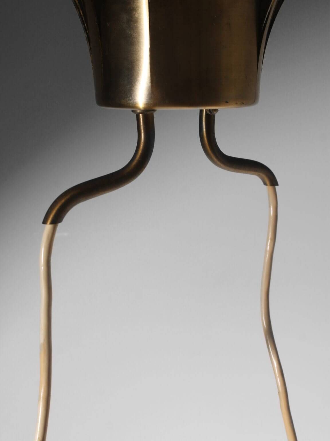 Wiktor Berndt Mid-Century Crystal And Brass Ceiling Light, For Flygsfors, Sweden