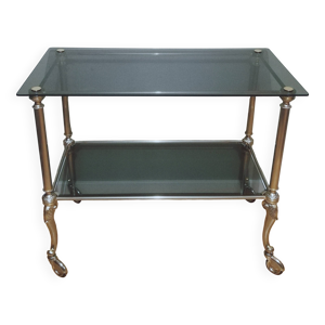 Desserte laiton et verre