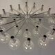 Large chromed spider Sputnik lamp with 24 hand-blown ice glass balls from Ott International, Germany, 1960s.
