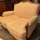 Sofa 2 places convertible sleeping 90x190 cherry Louis XV yellow velvet
