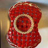 Red woven ceramic basket