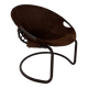 Fauteuil boule vintage en daim par Lusch & Co., 1970s