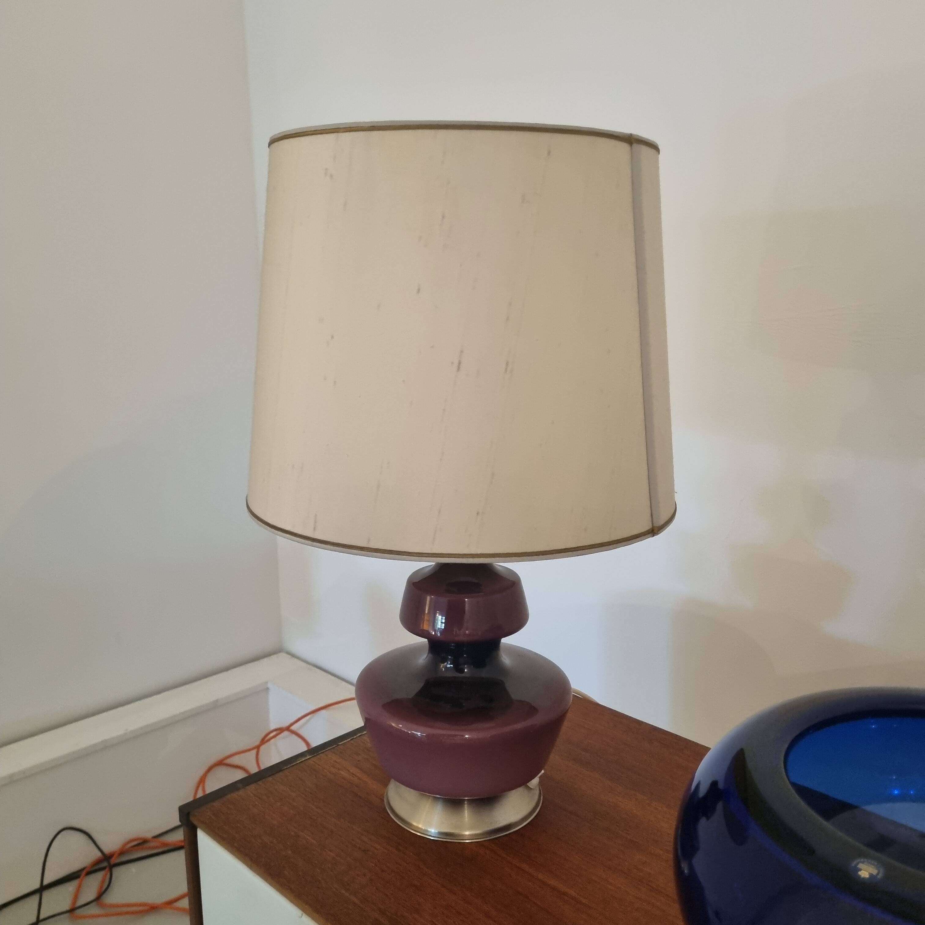 Danish Glass Table Lamp from Holmegaard 1960s