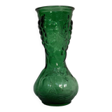 Italian vase in green glass, dimensions: height -25.5 cm - diameter -11 cm -