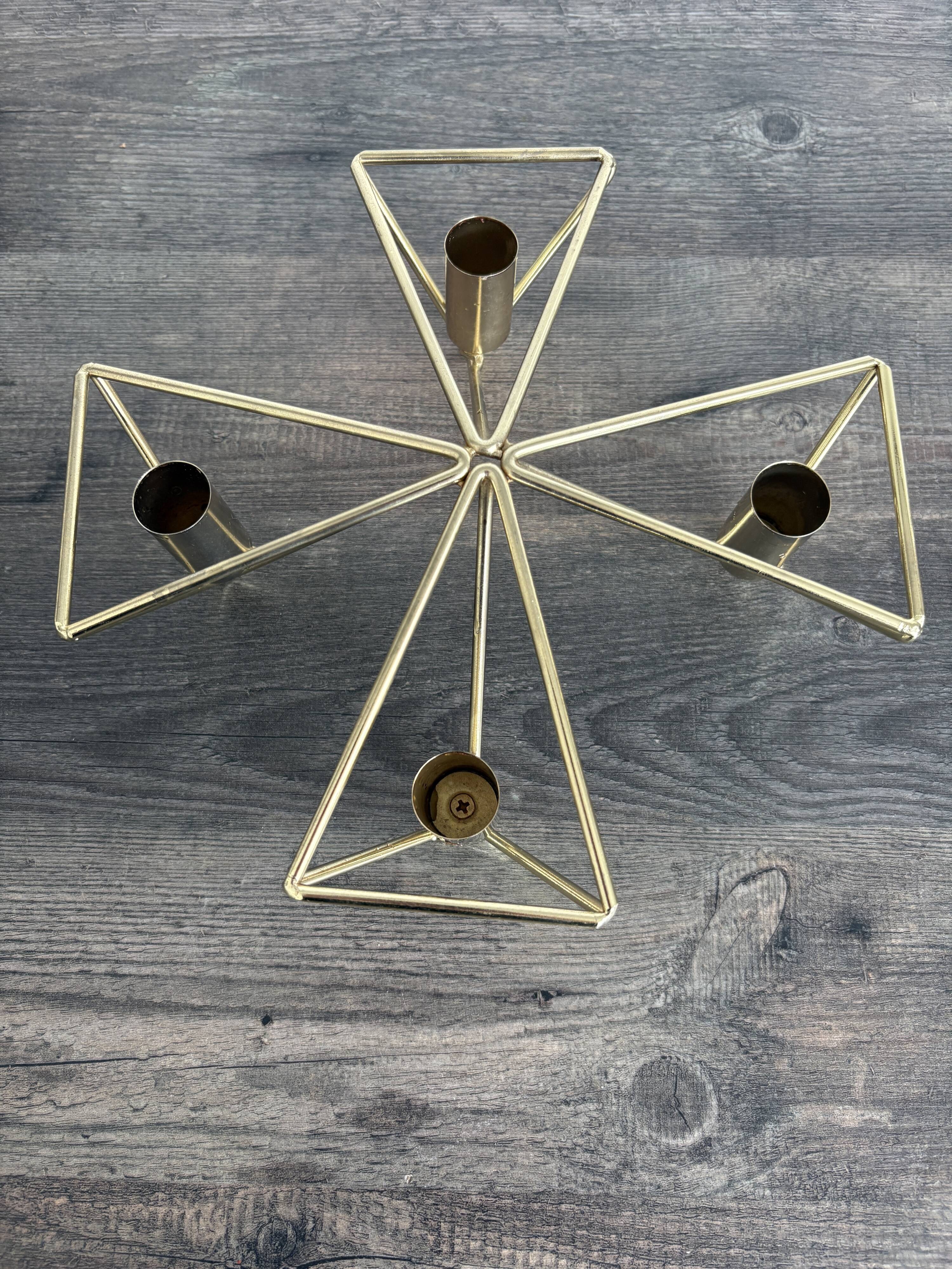 Scandinavian vintage design gold candelabra