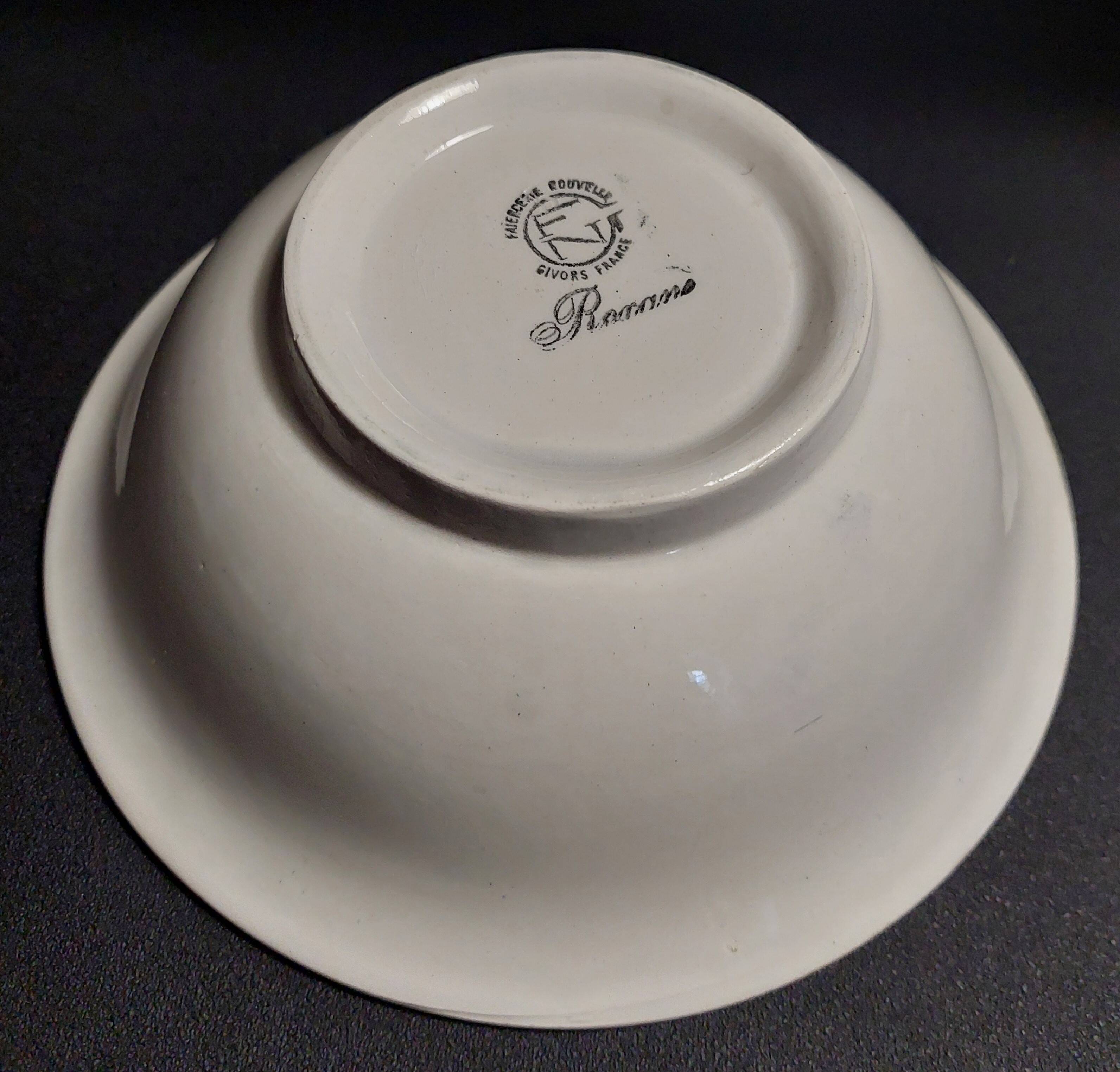 Salad bowl in earthenware, new earthenware factory Givors, Roxanne art deco decor