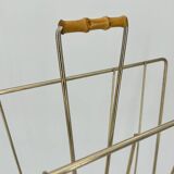 Vintage gold metal magazine rack