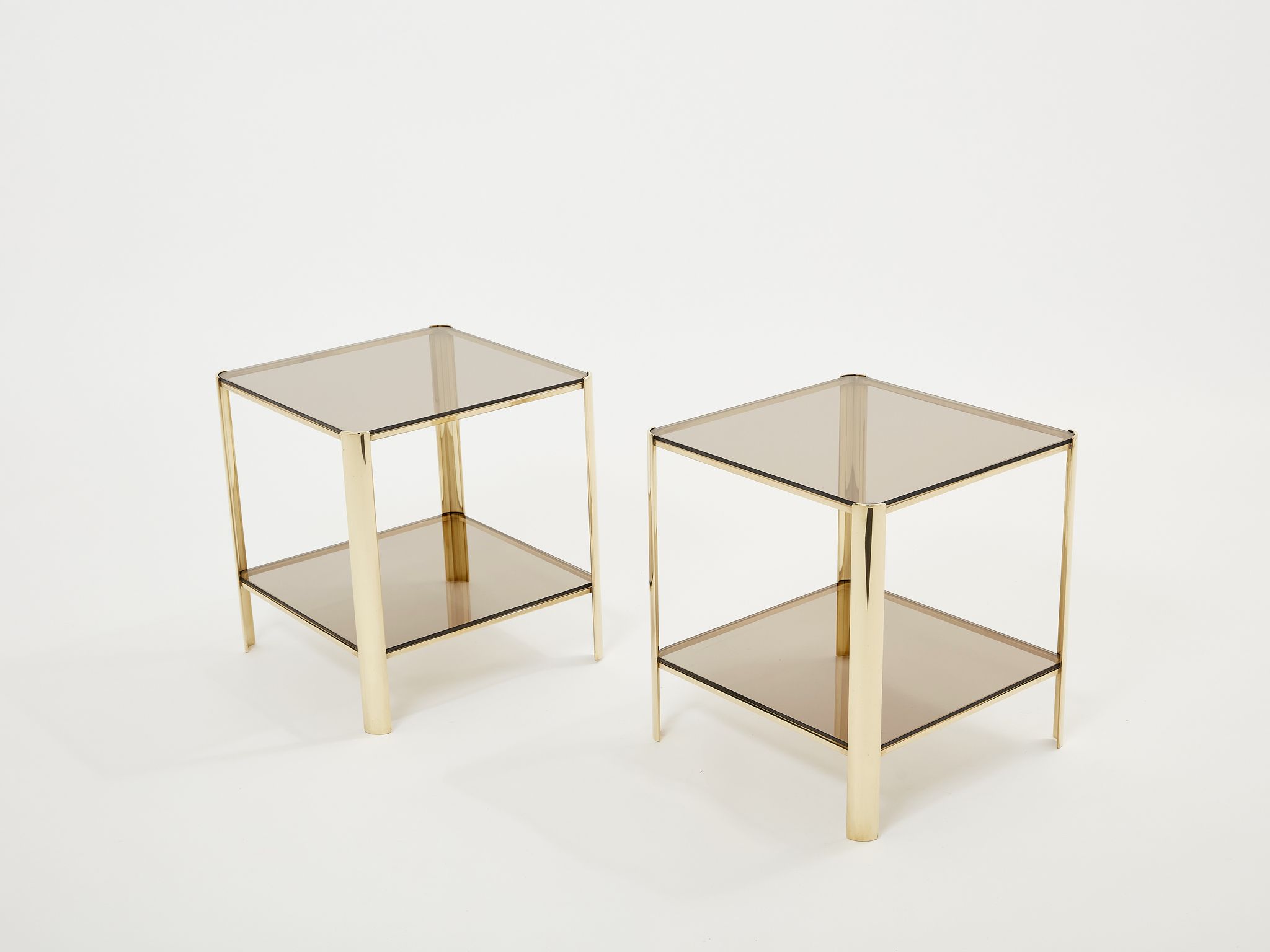 Pair of tables ends of bronze sofa 60s