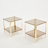 Pair of tables ends of bronze sofa 60s