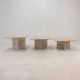 Set of 3 italian travertine coffee or side tables, 1980s
