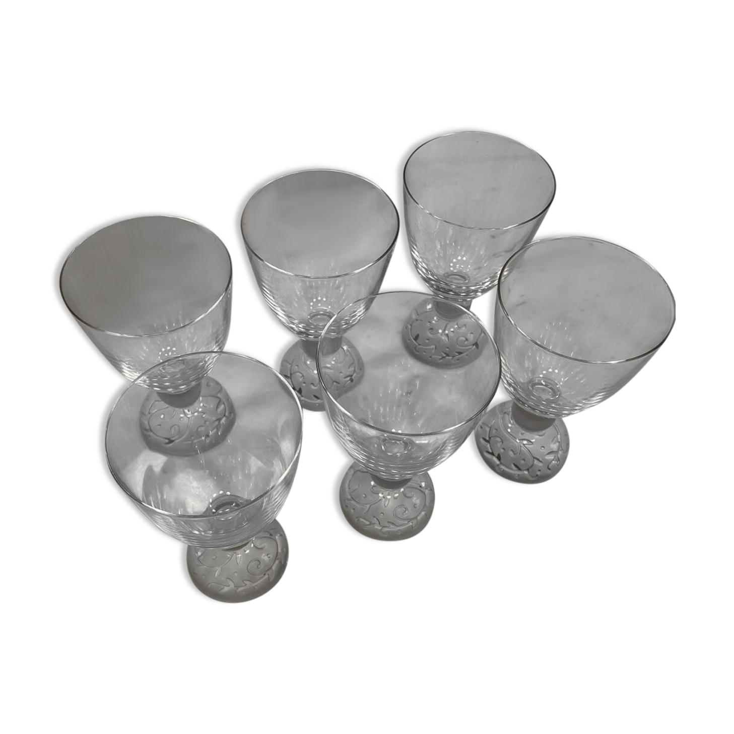 Set of 6 crystal stemmed glasses - large model - JG DURAND