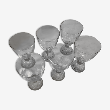 Set of 6 crystal stemmed glasses - large model - JG DURAND