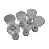 Set of 6 crystal stemmed glasses - large model - JG DURAND
