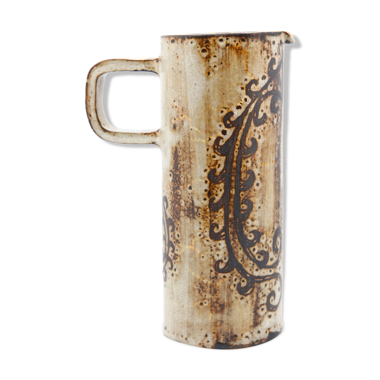 Vintage pitcher in brutalist ceramic La Pignate in Vallauris
