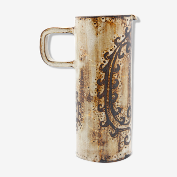 Vintage pitcher in brutalist ceramic La Pignate in Vallauris