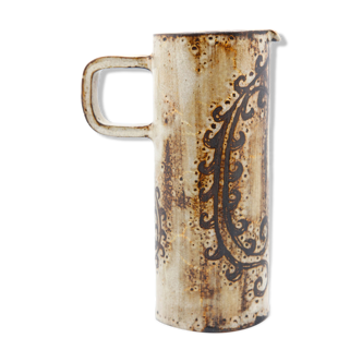 Vintage pitcher in brutalist ceramic La Pignate in Vallauris