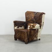Fauteuil art déco en peau de vache