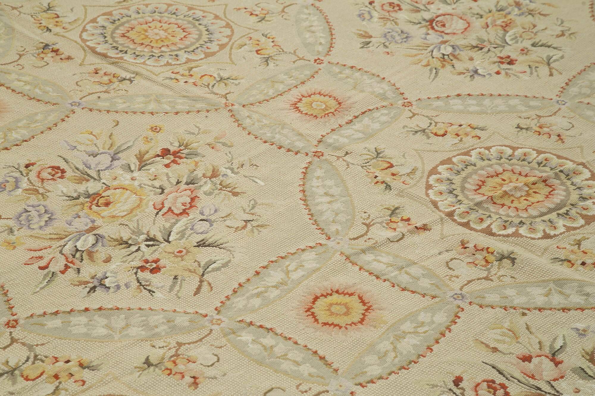 Handmade Vintage Flatweave Needlepoint Kilim 346 cm x 449 cm