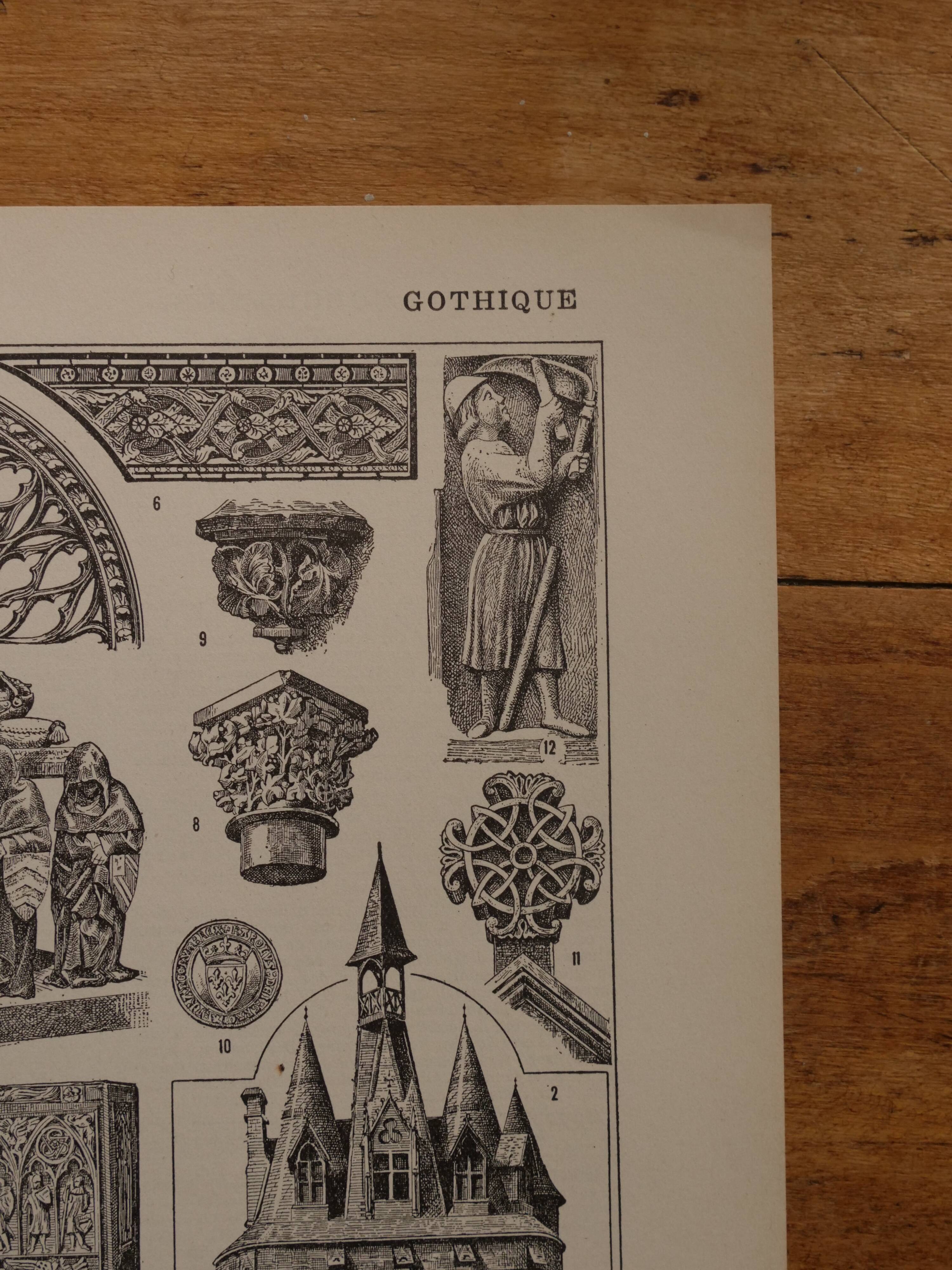 Original lithograph on Gothic art