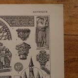 Lithographie originale sur l'art gothique